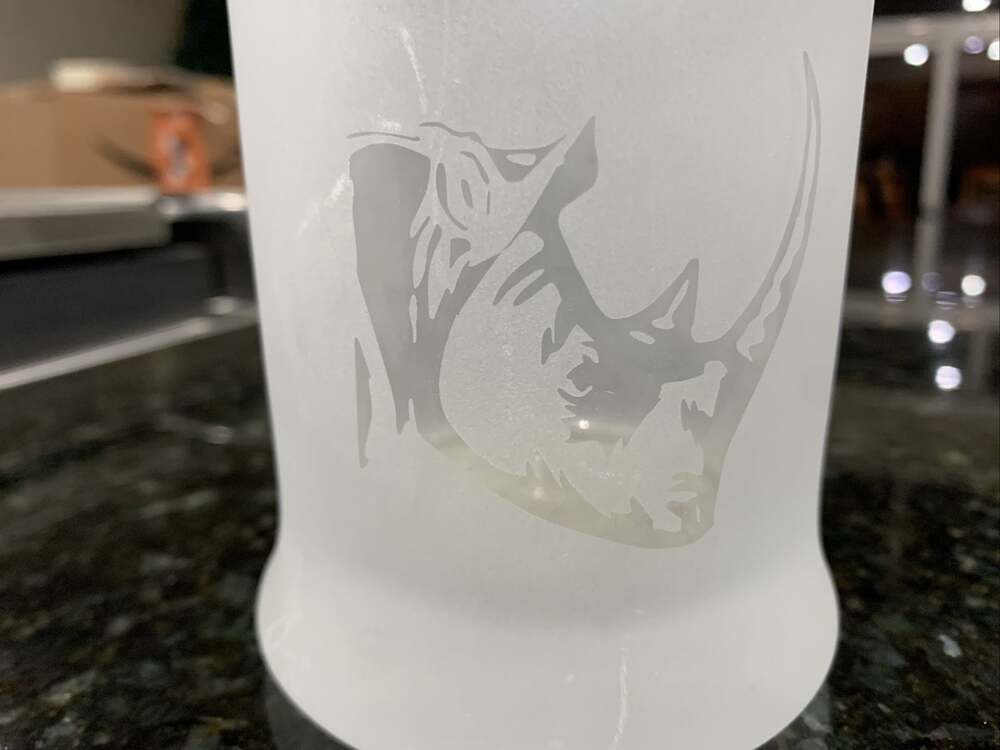 Africa Glasses Bar Elephant Rhino Lion Buffalo Tiger Etched Frosted Zoo African